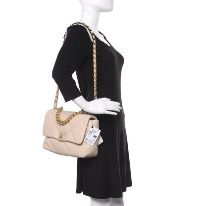 Chanel Lambskin Quilted Large 19 Flap Beige 2 of 11