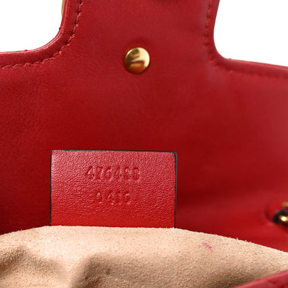 Gucci Calfskin Matelasse Super Mini GG Marmont Shoulder Bag Hibiscus Red 7 of 10