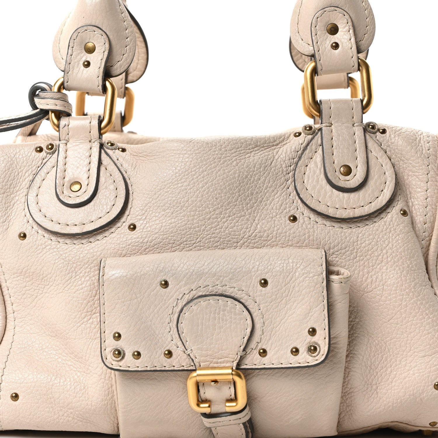 Chloe Calfskin Paddington Front Pocket Tote Creme 8 of 10