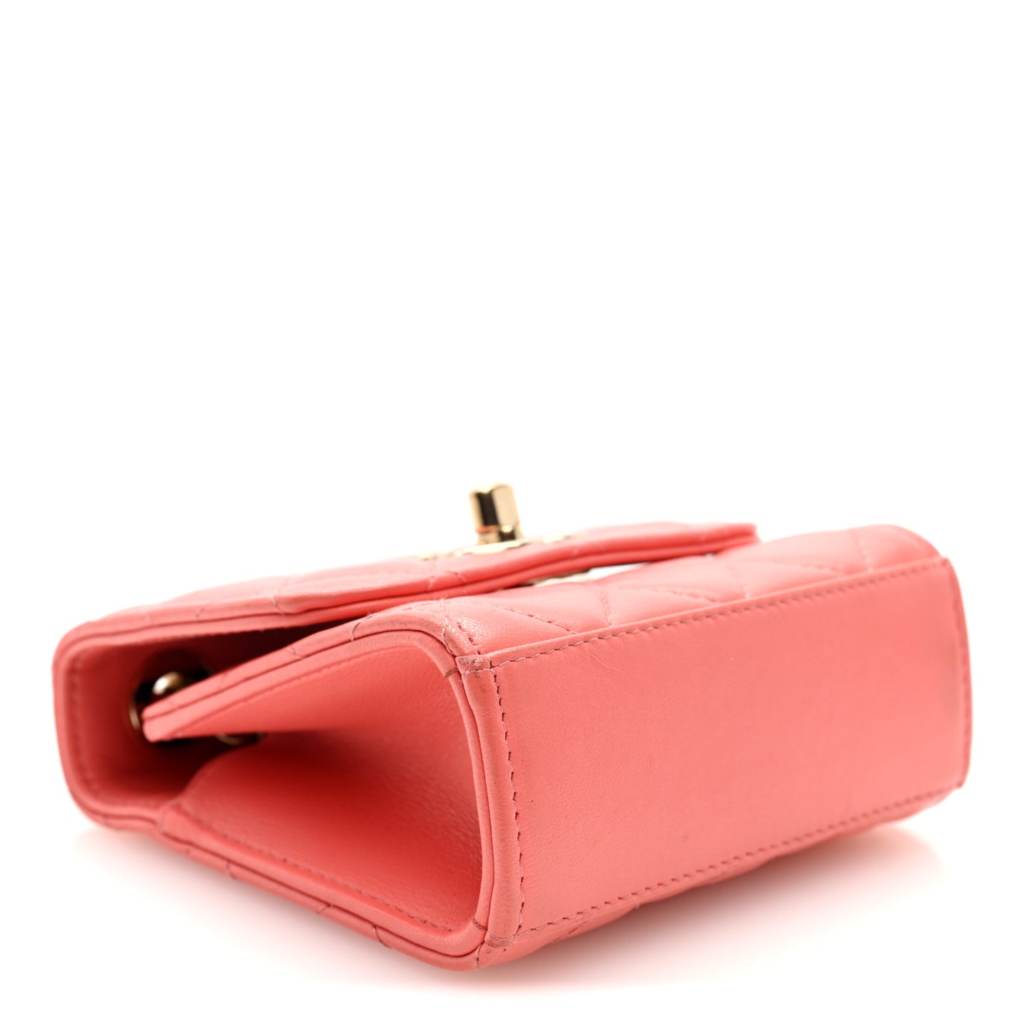 Lambskin Quilted Mini Trendy CC Clutch With Chain Coral Pink