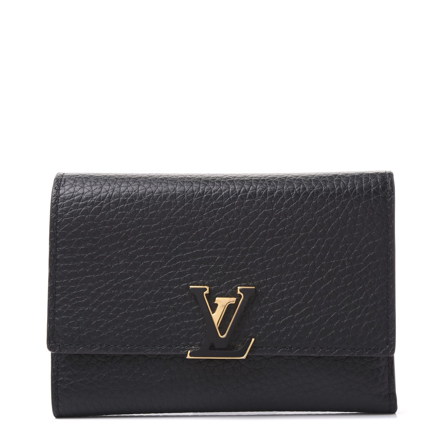 Taurillon Capucines Compact Wallet Black