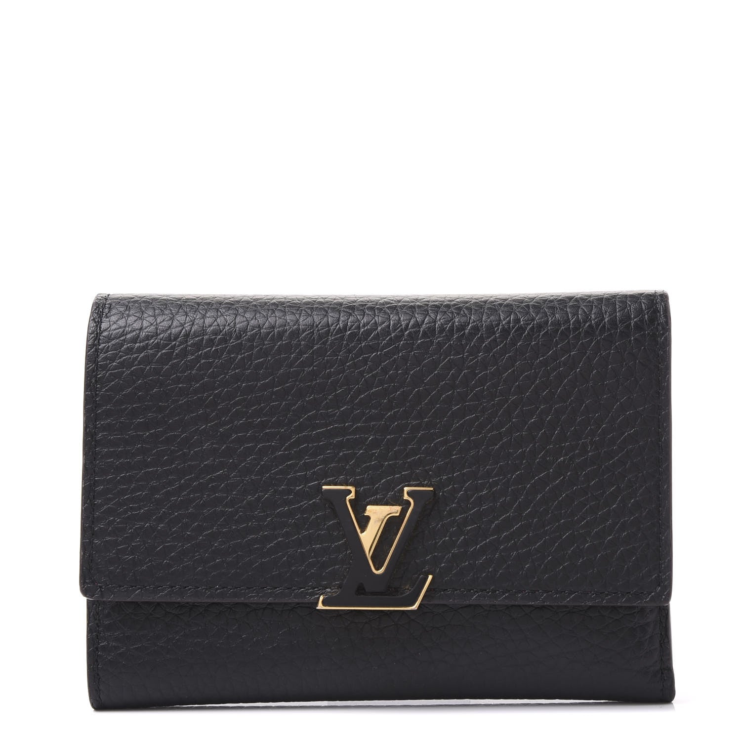 Louis Vuitton Taurillon Capucines Compact Wallet Black 1 of 10