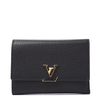 Louis Vuitton Taurillon Capucines Compact Wallet Black 1 of 10