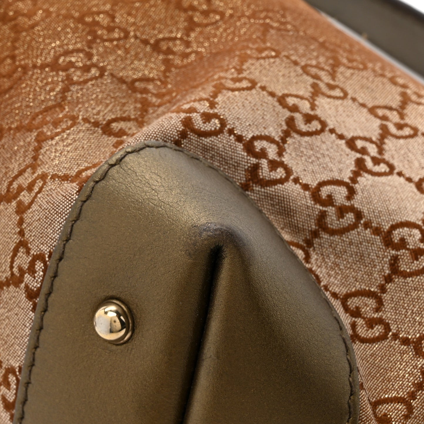 Monogram Lurex Small Heart Bit Charm Hobo Bronze