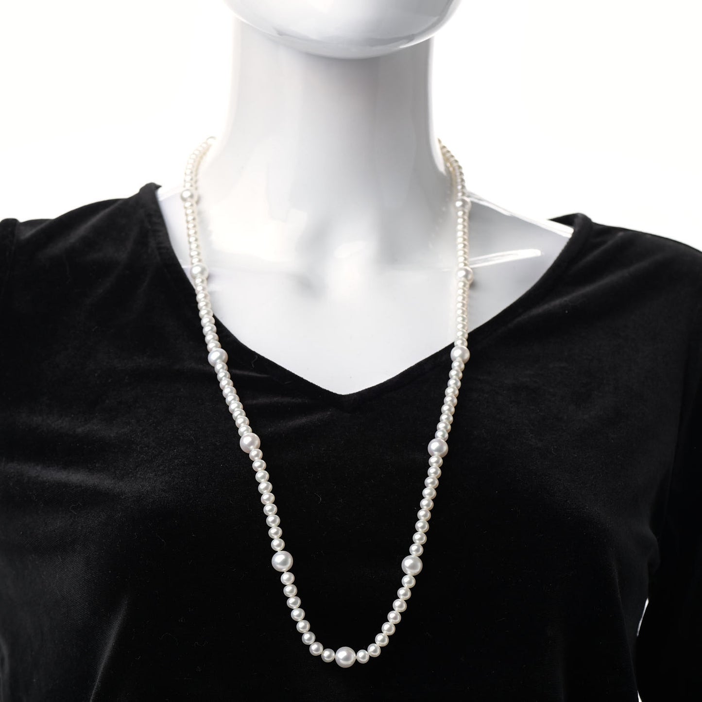 Sterling Silver Ziegfeld Pearl Long Necklace 30"