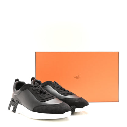 Hermes Goatskin Suede Goatskin Bouncing Sneakers 39.5 Black 8 of 8
