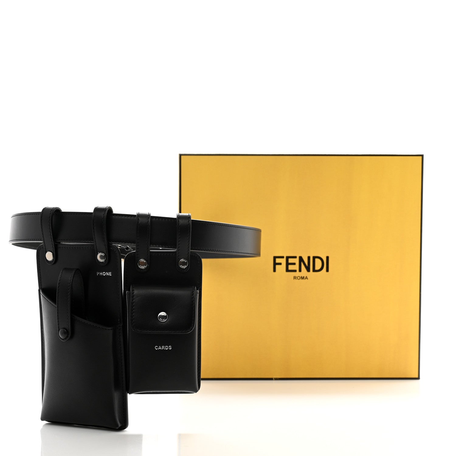 Fendi Vitello Glacier Utility Belt Pouch Black 10 of 10