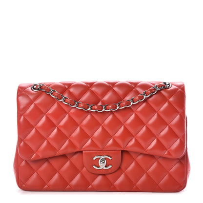 Chanel Lambskin Quilted Jumbo Double Flap Red 1 of 14