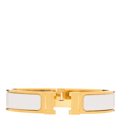 Hermes Enamel Narrow Clic Clac H Bracelet PM White 1 of 4