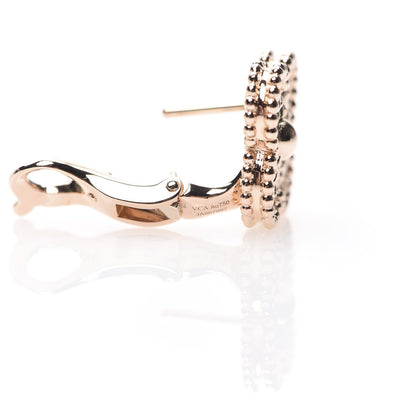 Van Cleef & Arpels 18K Rose Gold Vintage Alhambra Earrings 4 of 6