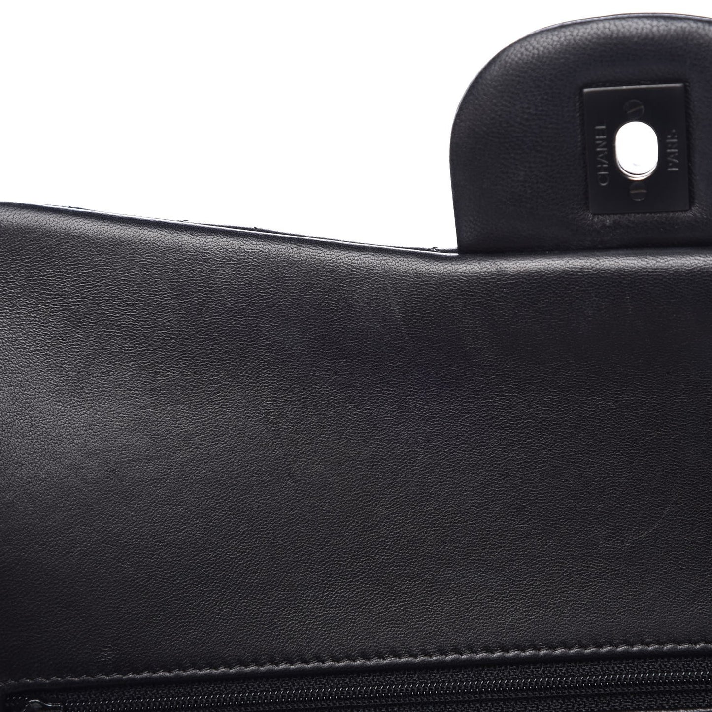 Lambskin Quilted Jumbo Double Flap Black