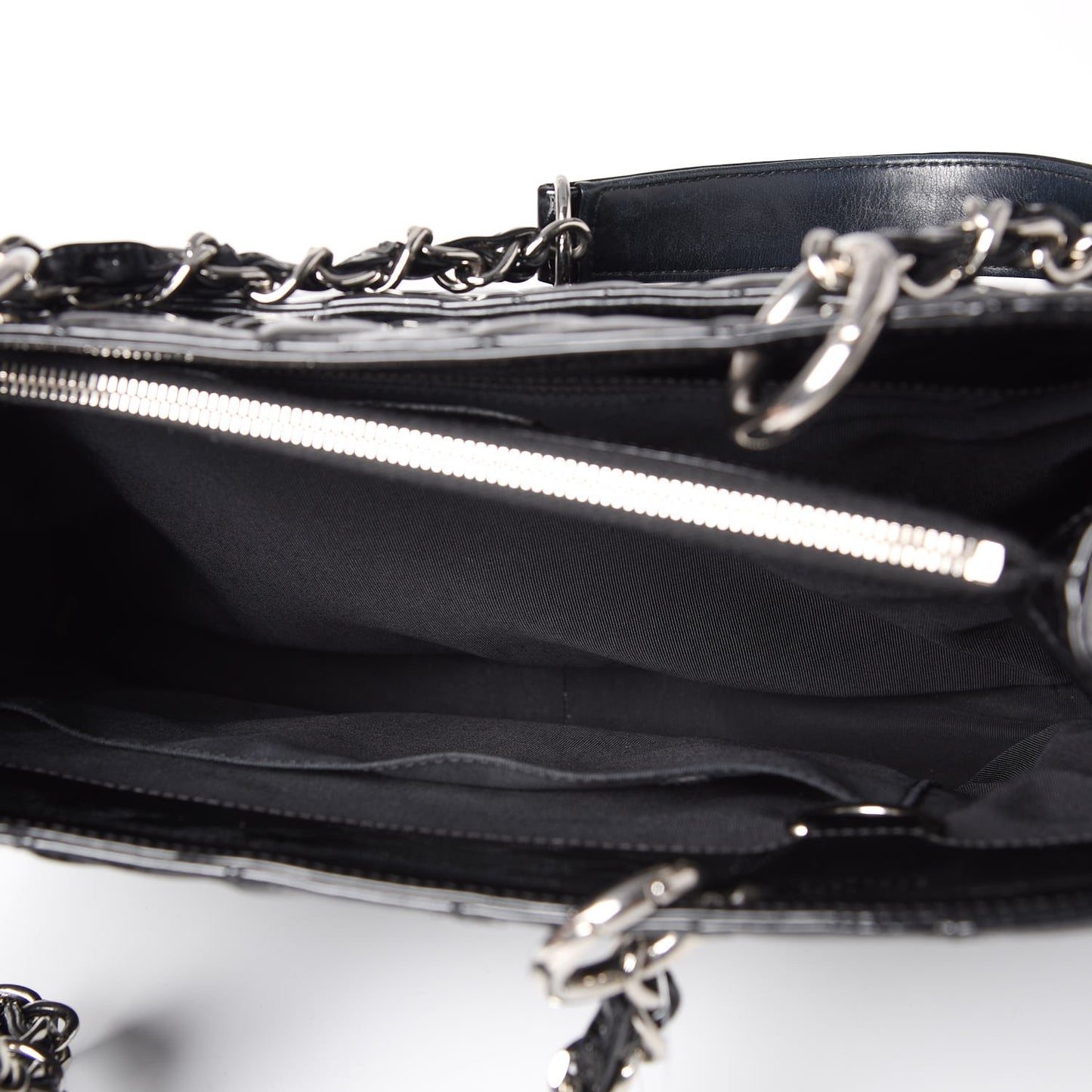 Patent Quilted Grand Shopping Tote GST Black