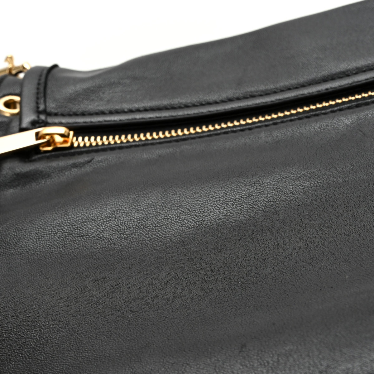 Shiny Lambskin Soft Triomphe Besace Bag Black