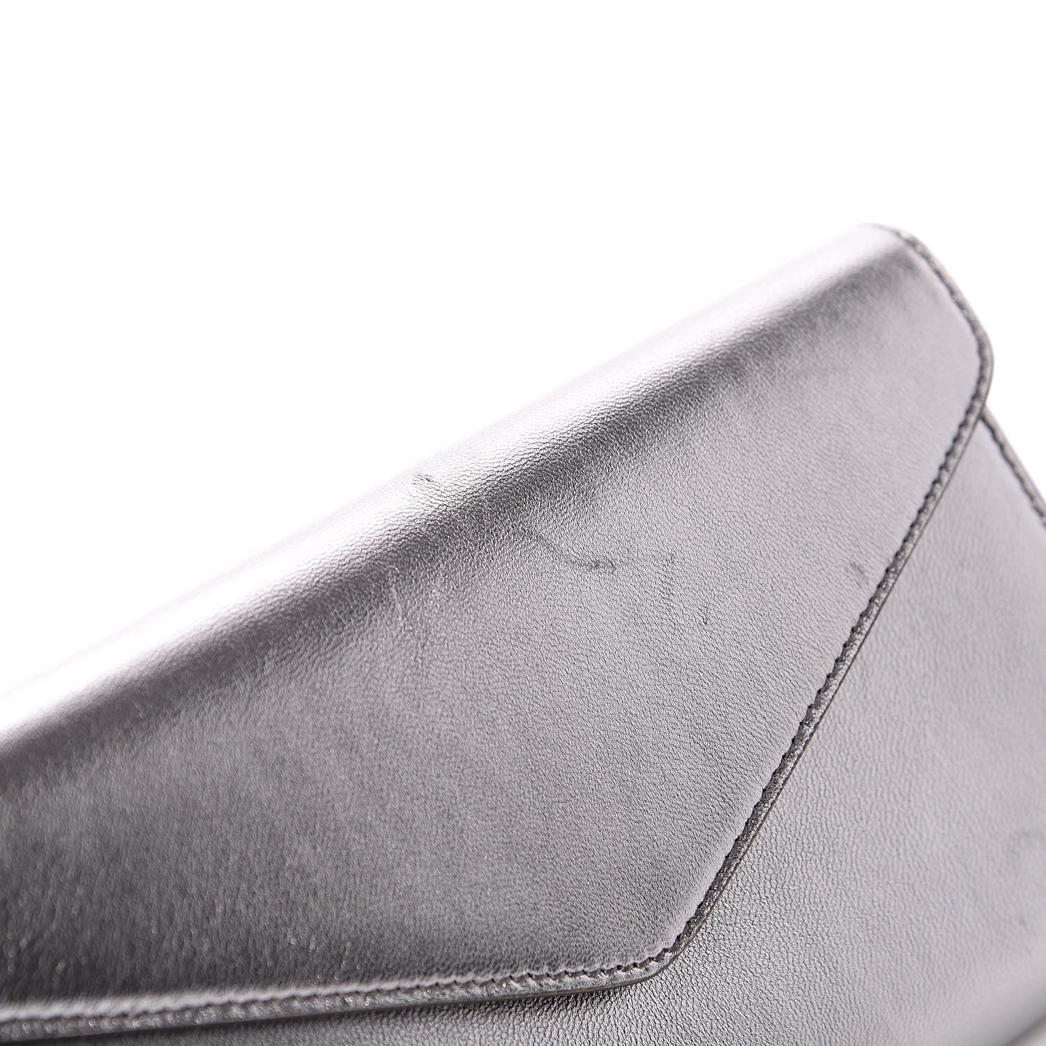 Saint Laurent Metallic Calfskin Y-Mail Clutch Silver 7 of 9