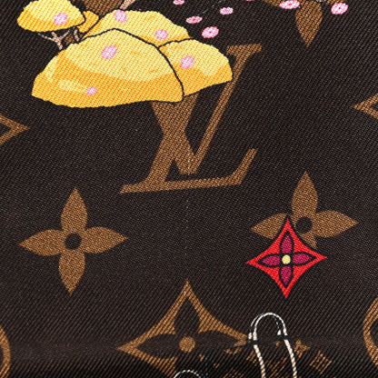 Louis Vuitton Silk Monogram 2021 Christmas Animation Japanese Garden Bandeau Marron 4 of 4
