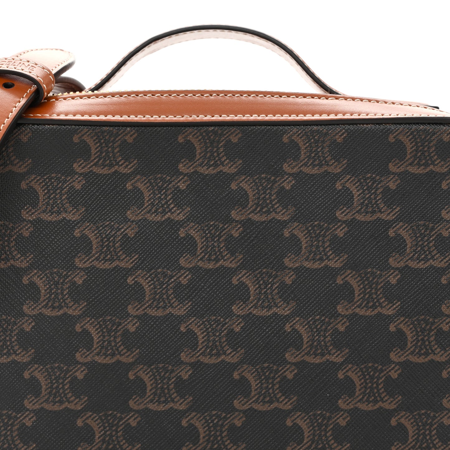Triomphe Canvas Top Handle Messenger Box Tan