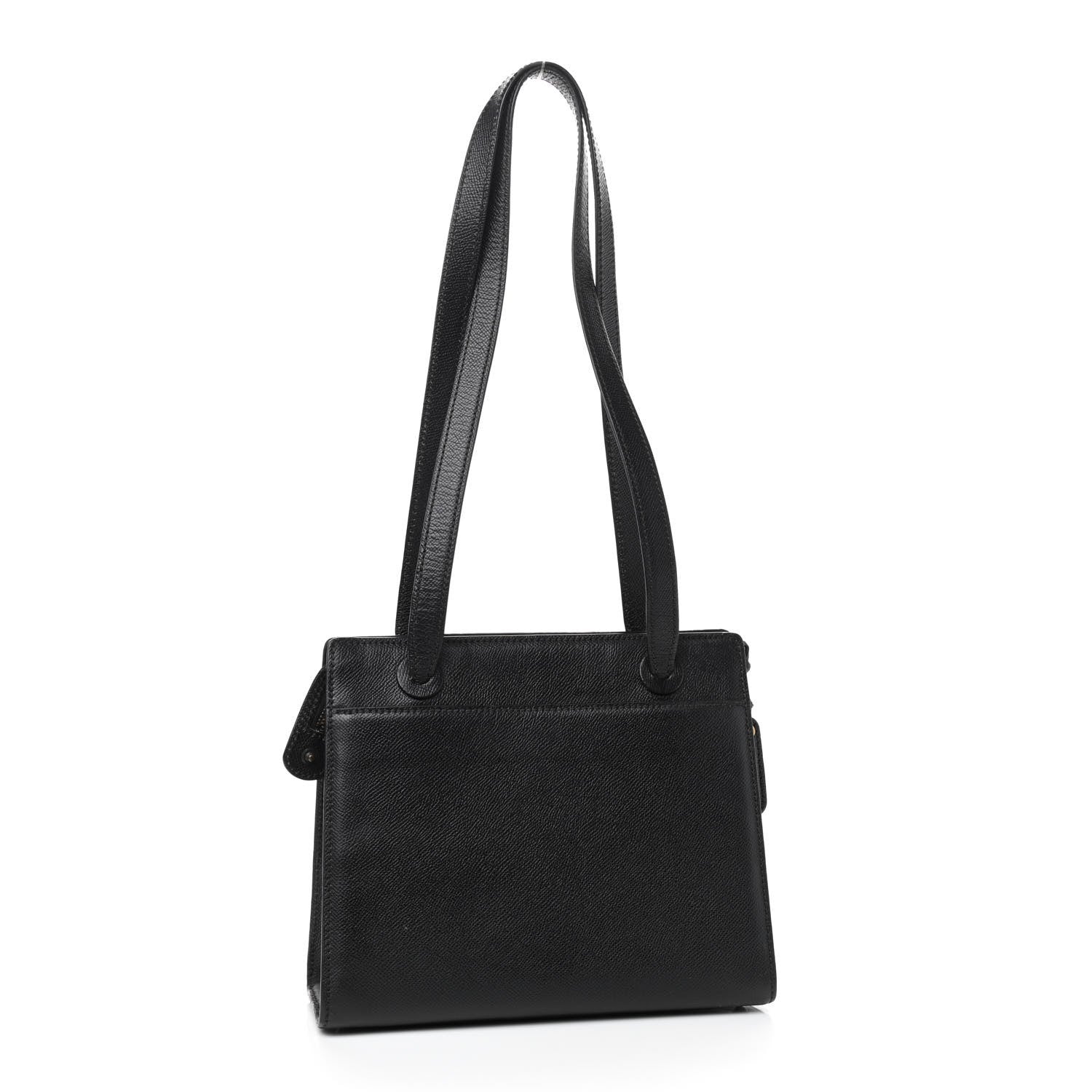 Chanel Caviar Embroidered Logo Shoulder Bag Black 2 of 8