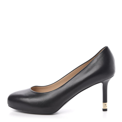 Chanel Lambskin CC Pumps 37.5 Black 1 of 8