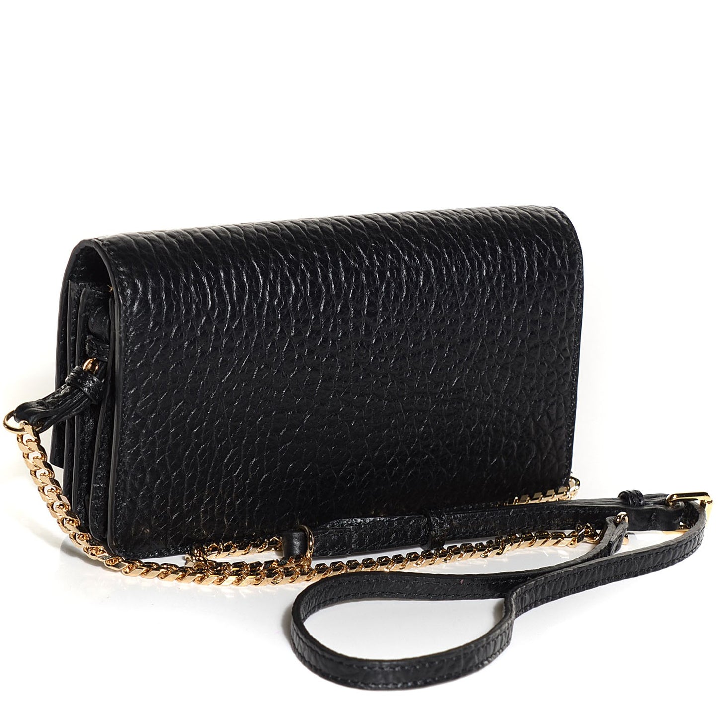Pebbled Leather Madison Clutch Black