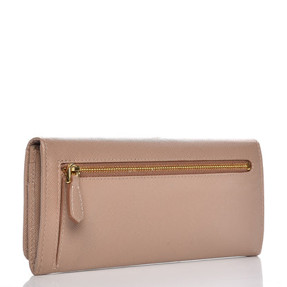 Prada Saffiano Metal Continental Flap Wallet Cammeo 3 of 9