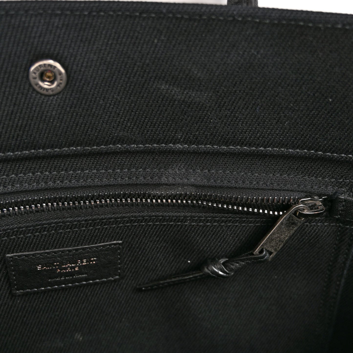 Linen Calfskin Rive Gauche Tote Black