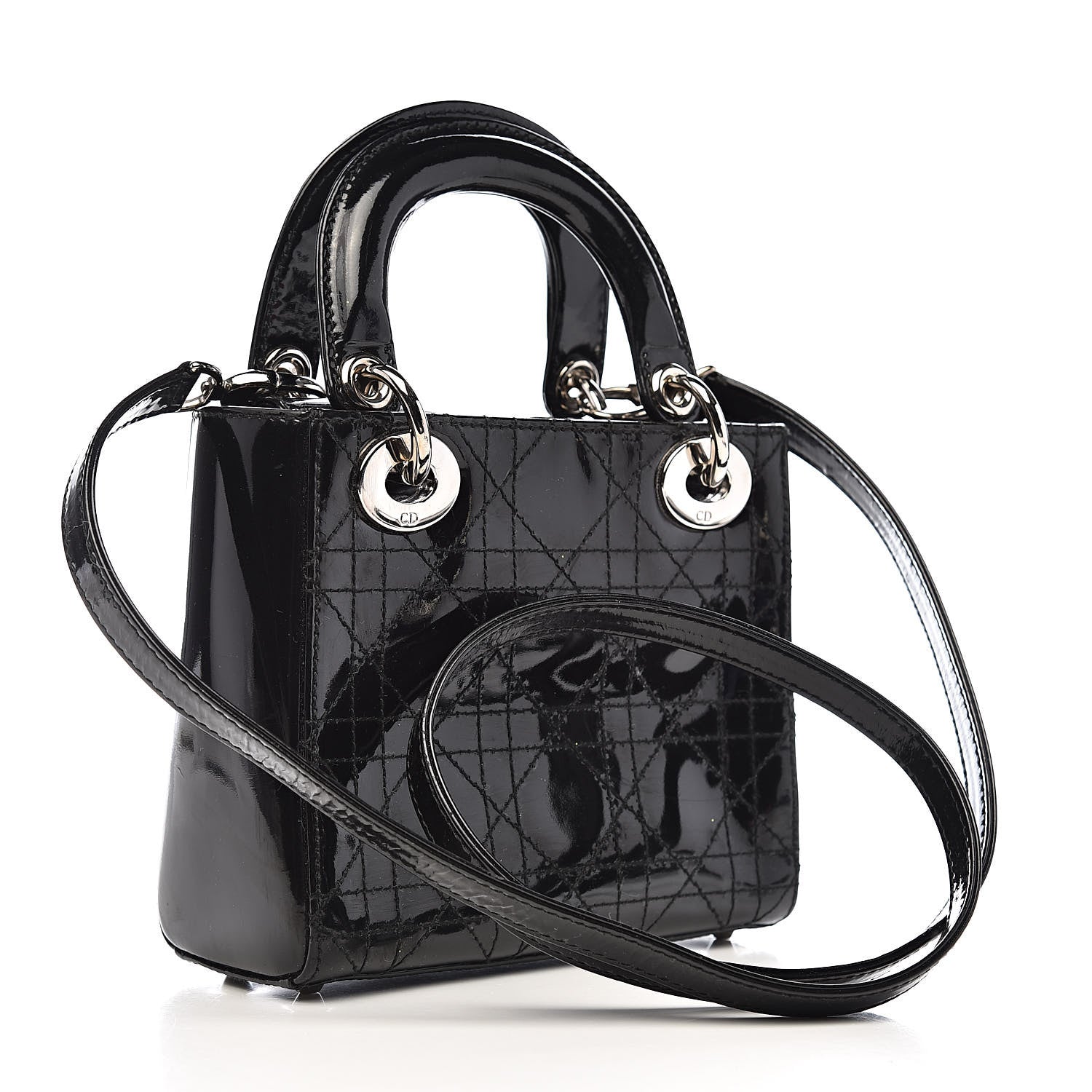 Christian Dior Patent Cannage Mini Lady Dior Black 3 of 12