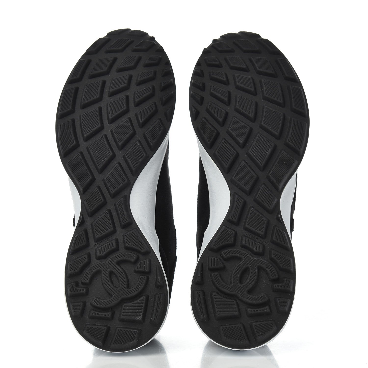 Chanel Suede Goatskin CC Sneakers 39.5 Black 5 of 9