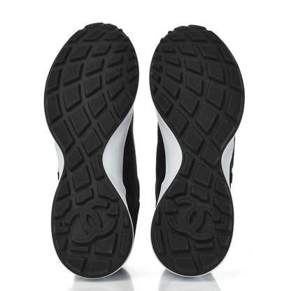 Chanel Suede Goatskin CC Sneakers 39.5 Black 5 of 9