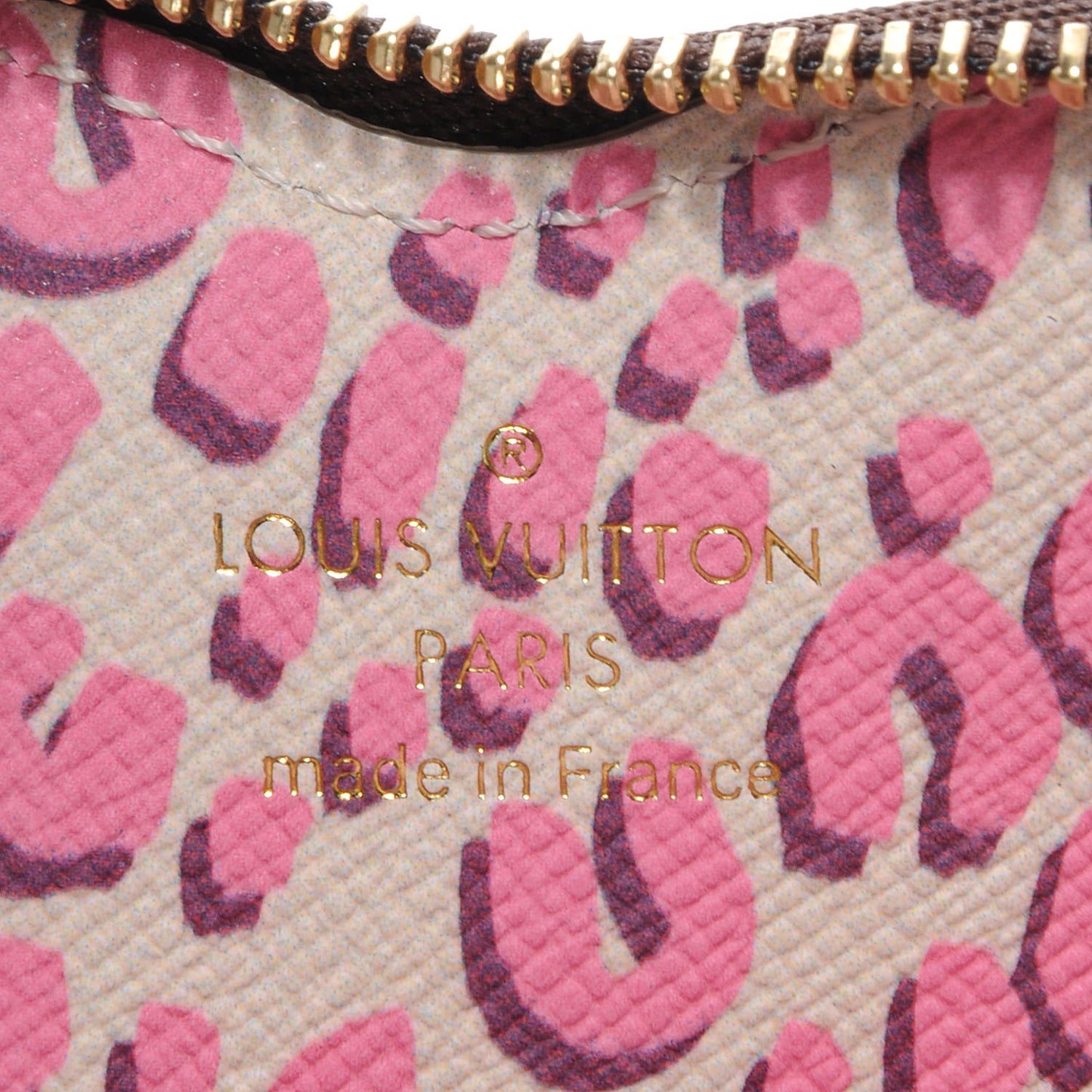 Monogram Leopard Coeur Heart Coin Purse Blanc Corail