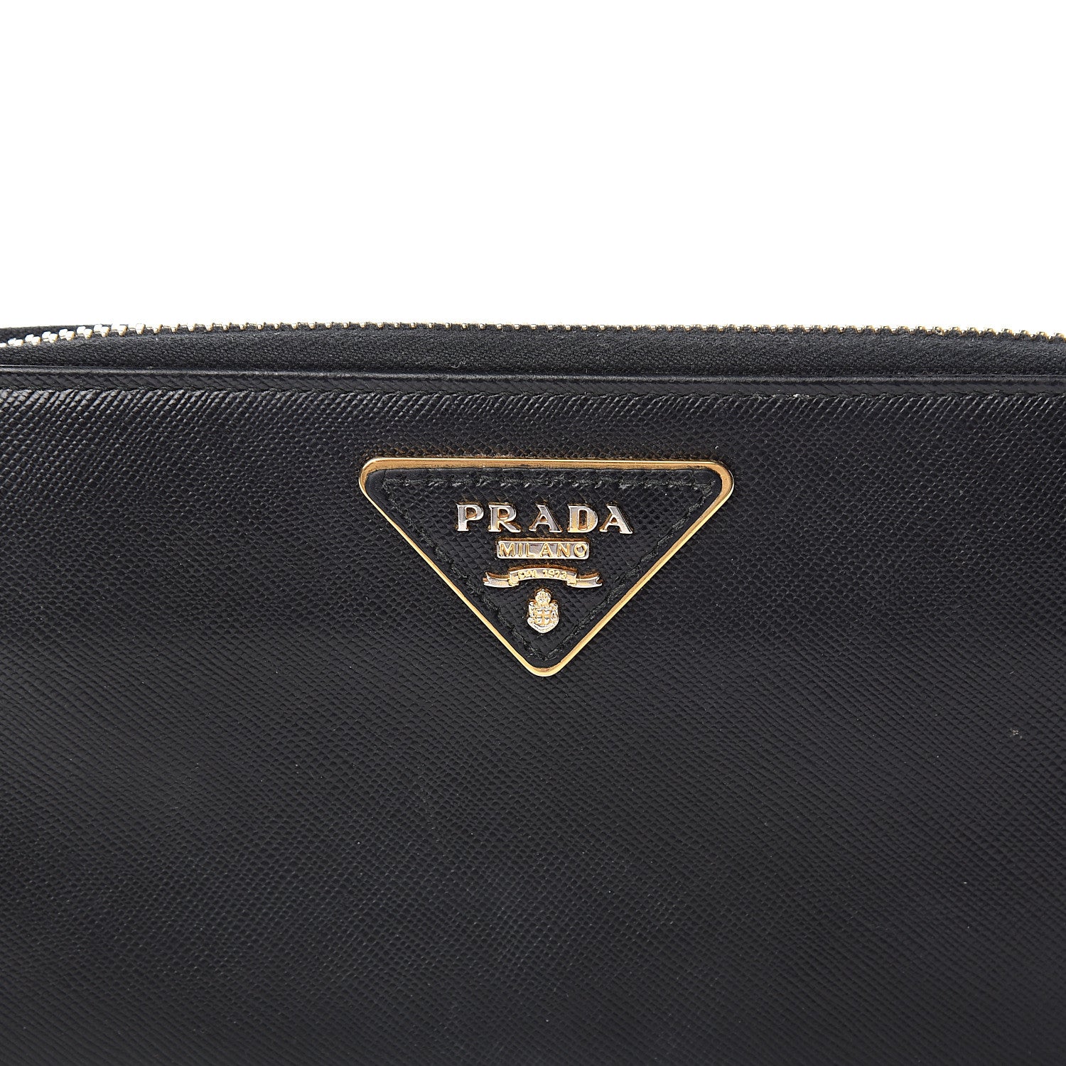 Prada Saffiano Metal Zip Around Wallet Black 8 of 8