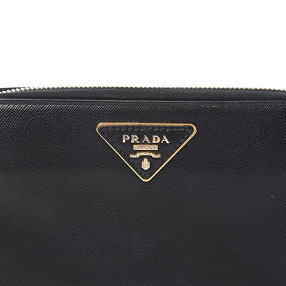 Prada Saffiano Metal Zip Around Wallet Black 8 of 8