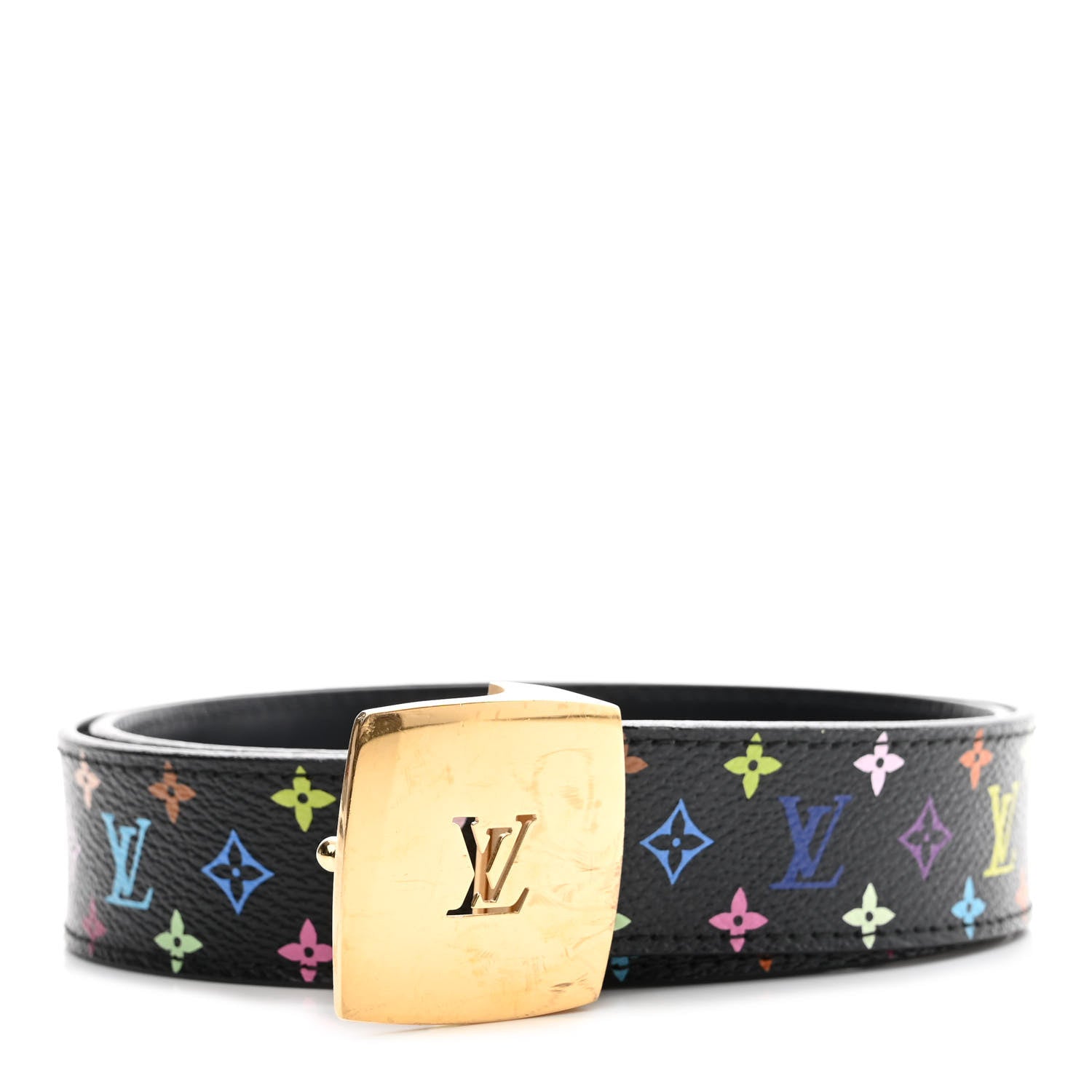 Louis Vuitton Monogram Multicolor LV Cut Reversible Belt 75 Black 1 of 7
