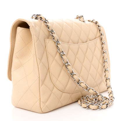 Chanel Caviar Quilted Jumbo Single Flap Beige 3 of 11