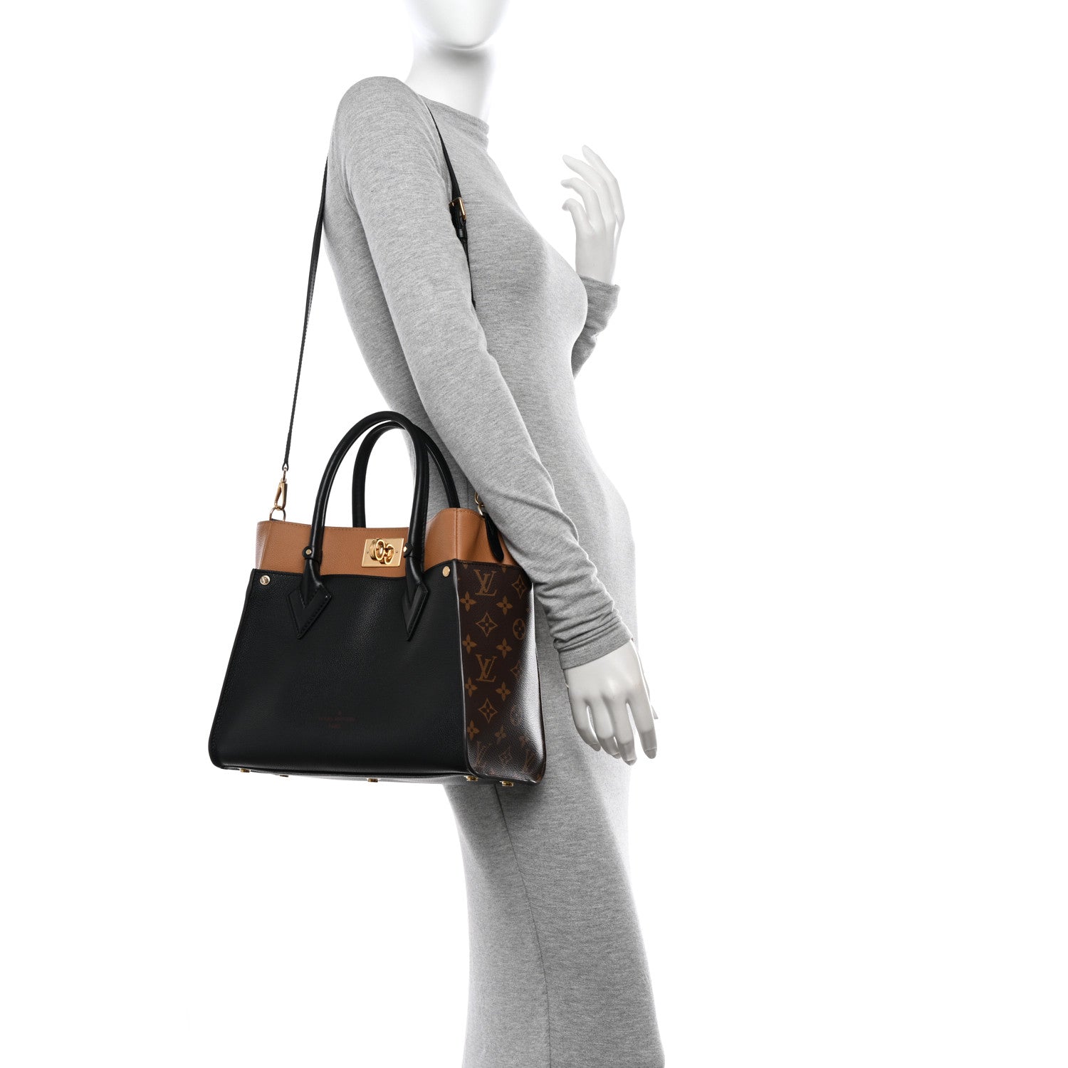 Louis Vuitton Calfskin Monogram On My Side Black 2 of 15