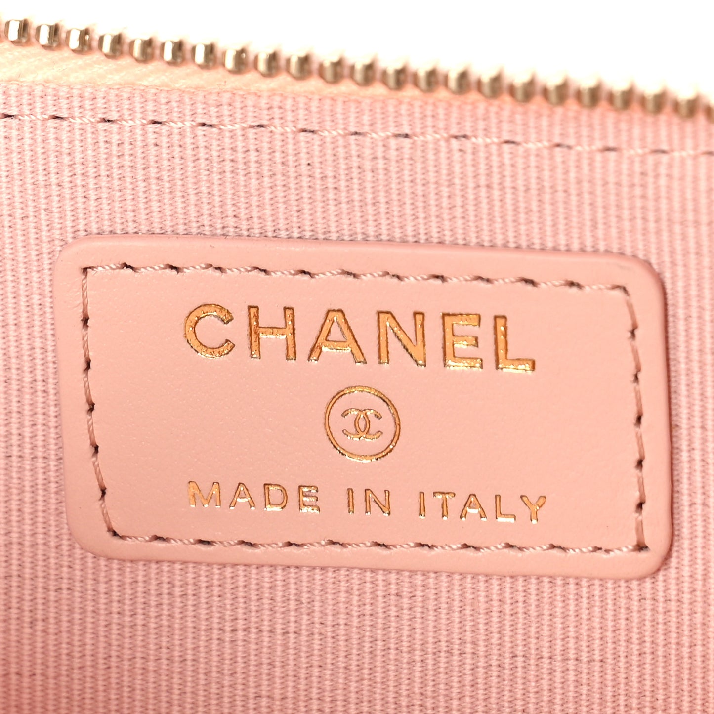 Caviar Quilted Zipped Key Holder Case Light Pink