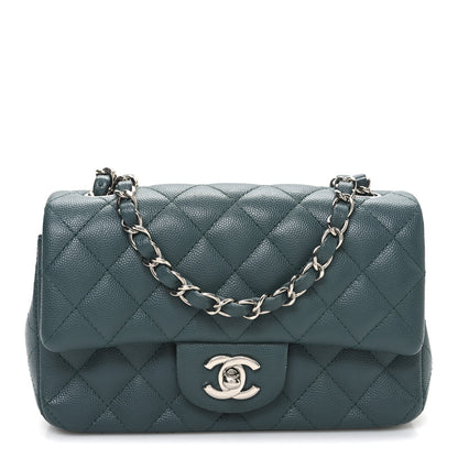 Chanel Caviar Quilted Mini Rectangular Flap Dark Green 1 of 10