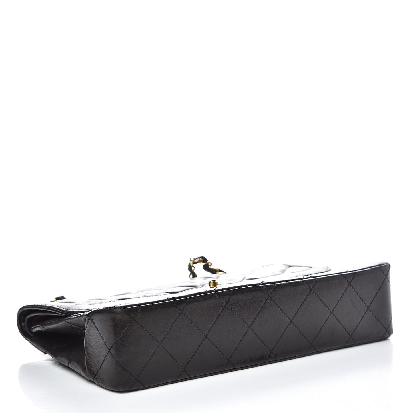 Lambskin Quilted Medium Double Flap Black