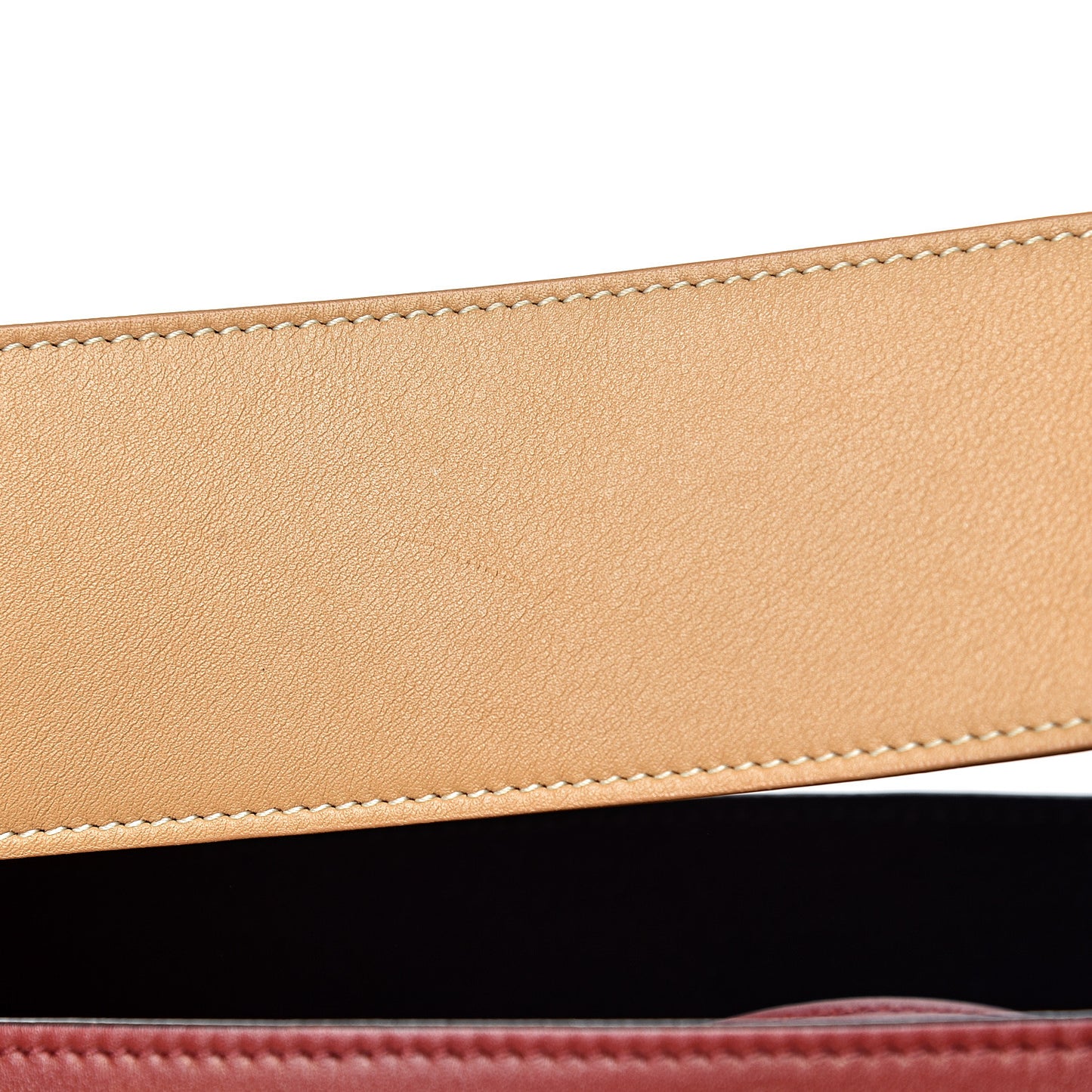 Shiny Smooth Calfskin Small Twisted Cabas Dark Ruby Navy