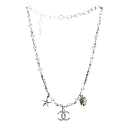 Chanel Pearl Crystal CC Star Short Necklace Gold 3 of 6