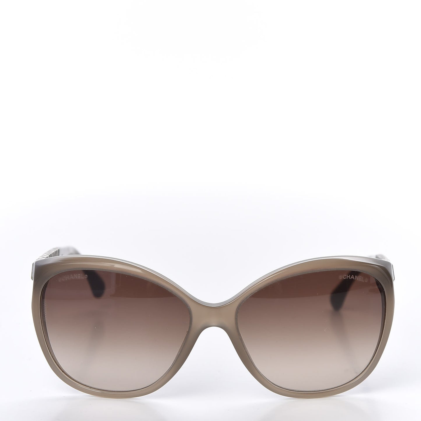 Crystal Baguette Cat Eye Sunglasses 5309-B Brown