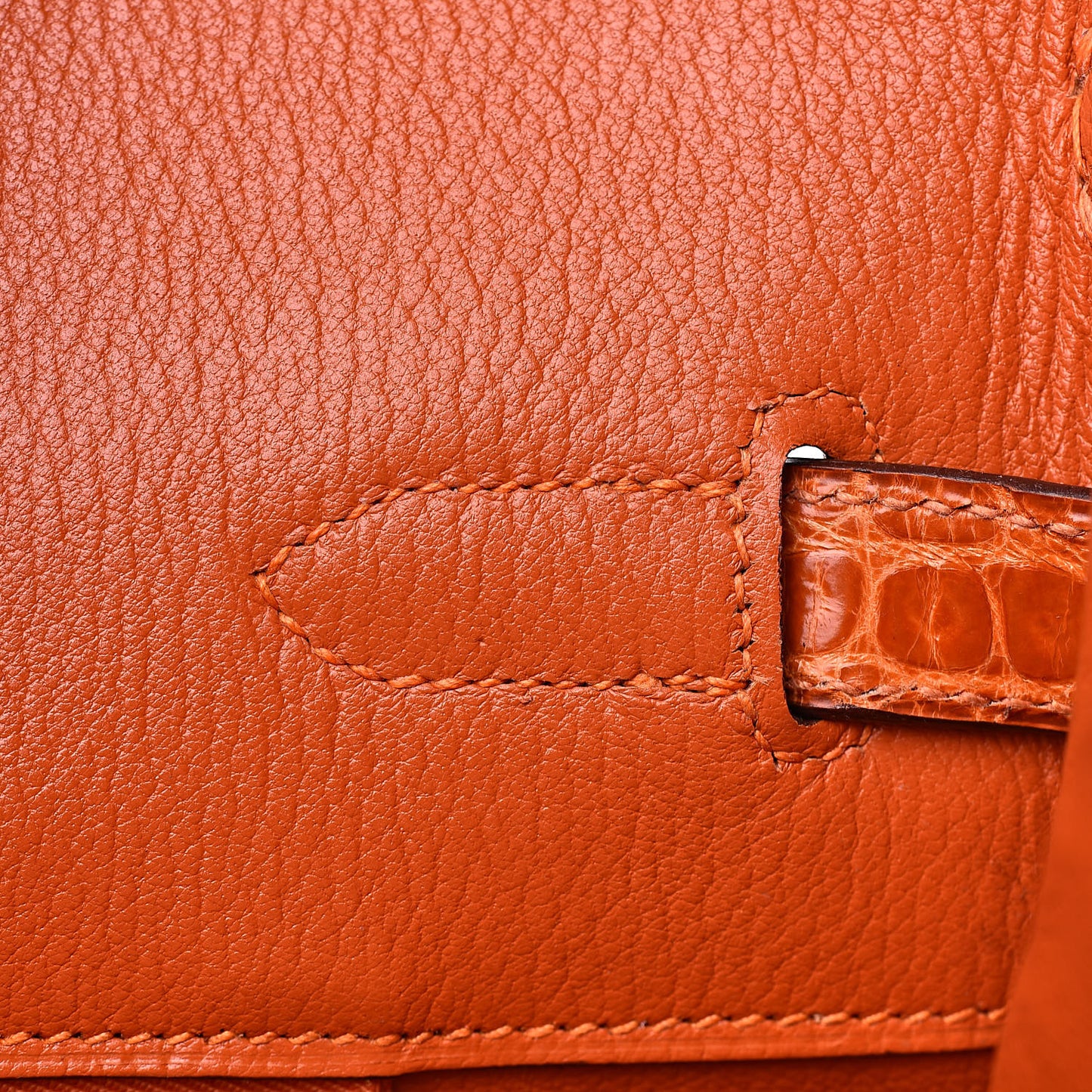 Shiny Porosus Crocodile Birkin 35 Orange