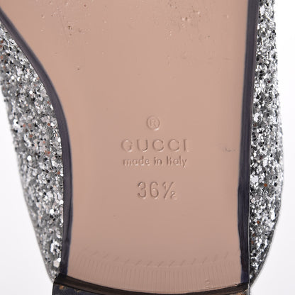 Gucci Glitter Womens Princetown Slippers 36.5 Silver 6 of 8