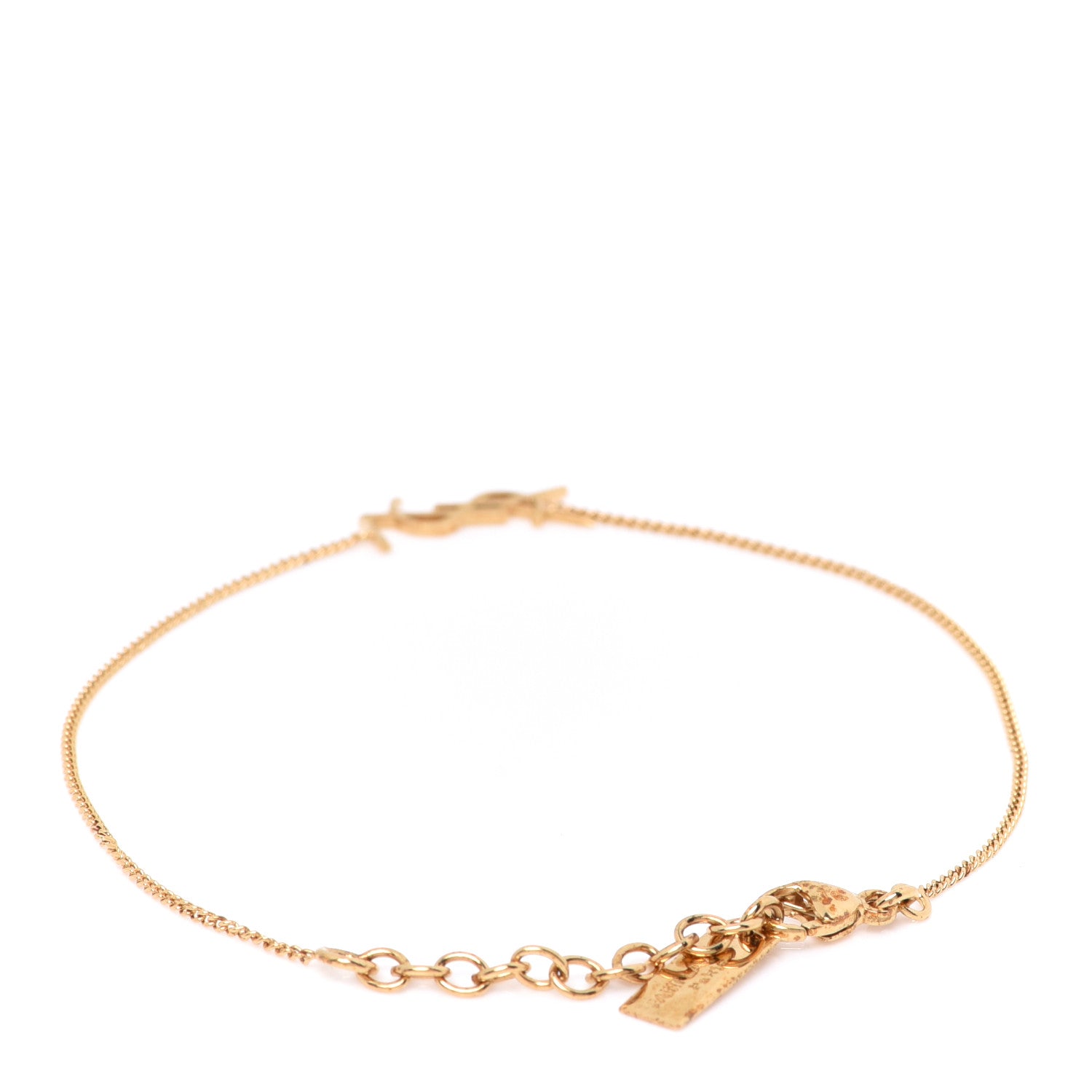 Saint Laurent Brass Monogram Charm Bracelet 3 of 5