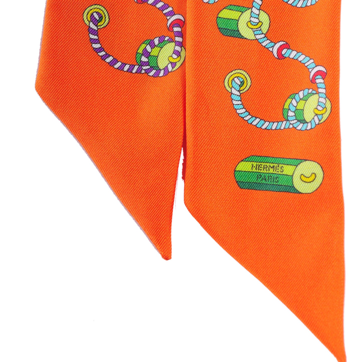 Silk Cordages Twilly Scarf Orange