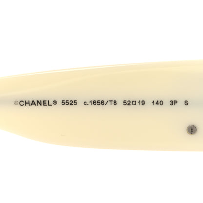 Chanel Acetate Rectangle Sunglasses 5525 Black White 5 of 7