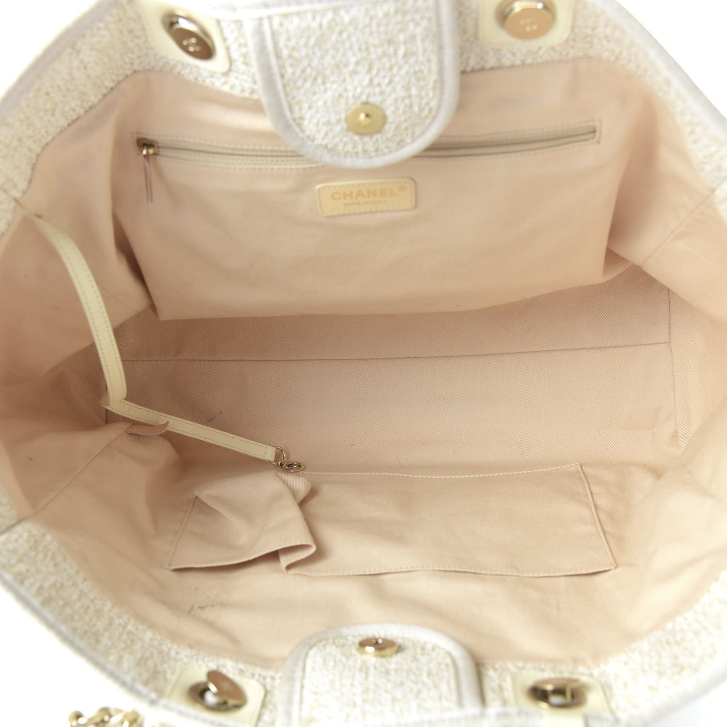 Canvas Large Deauville Tote Ivory