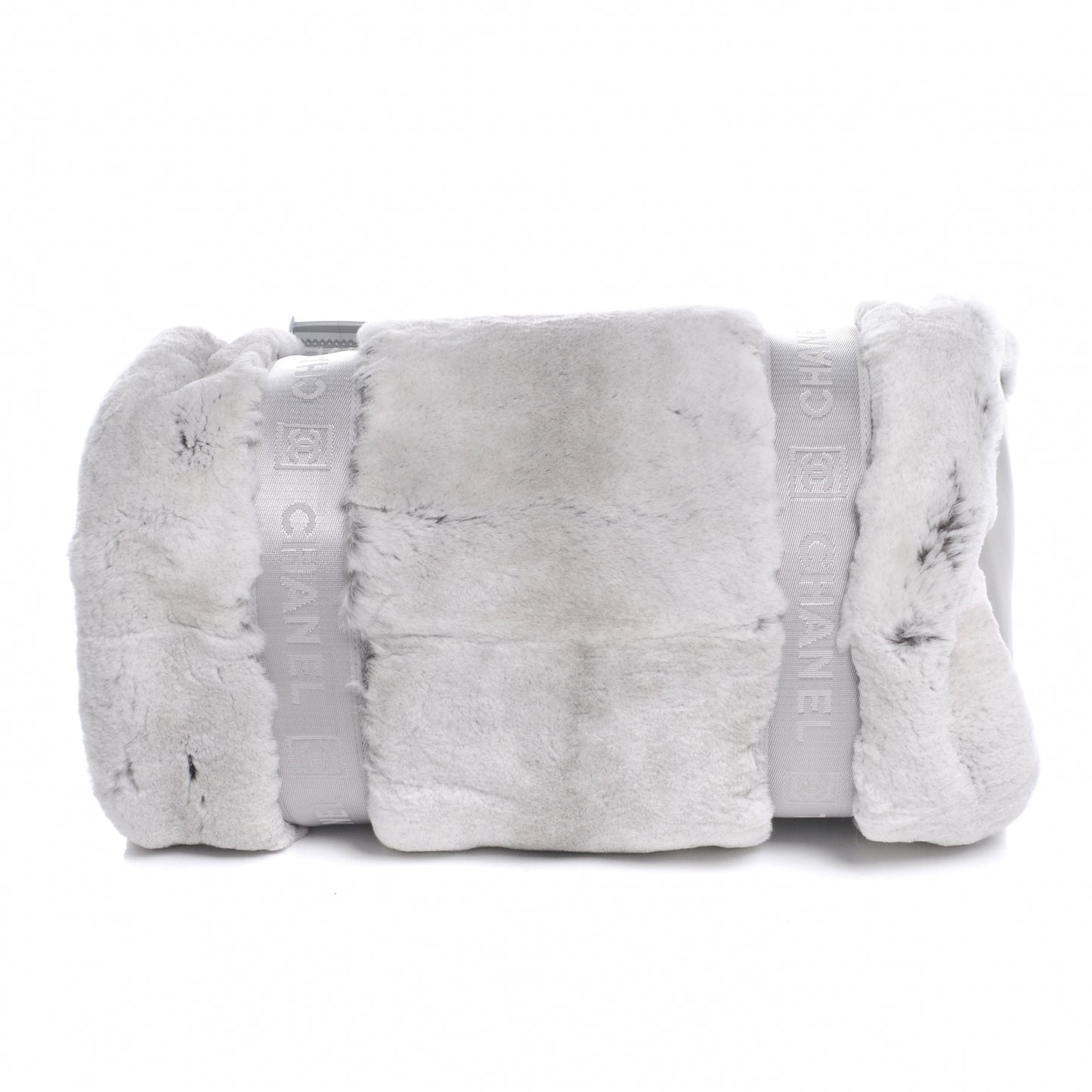 Rabbit Fur Sport Shoulder Bag Grey