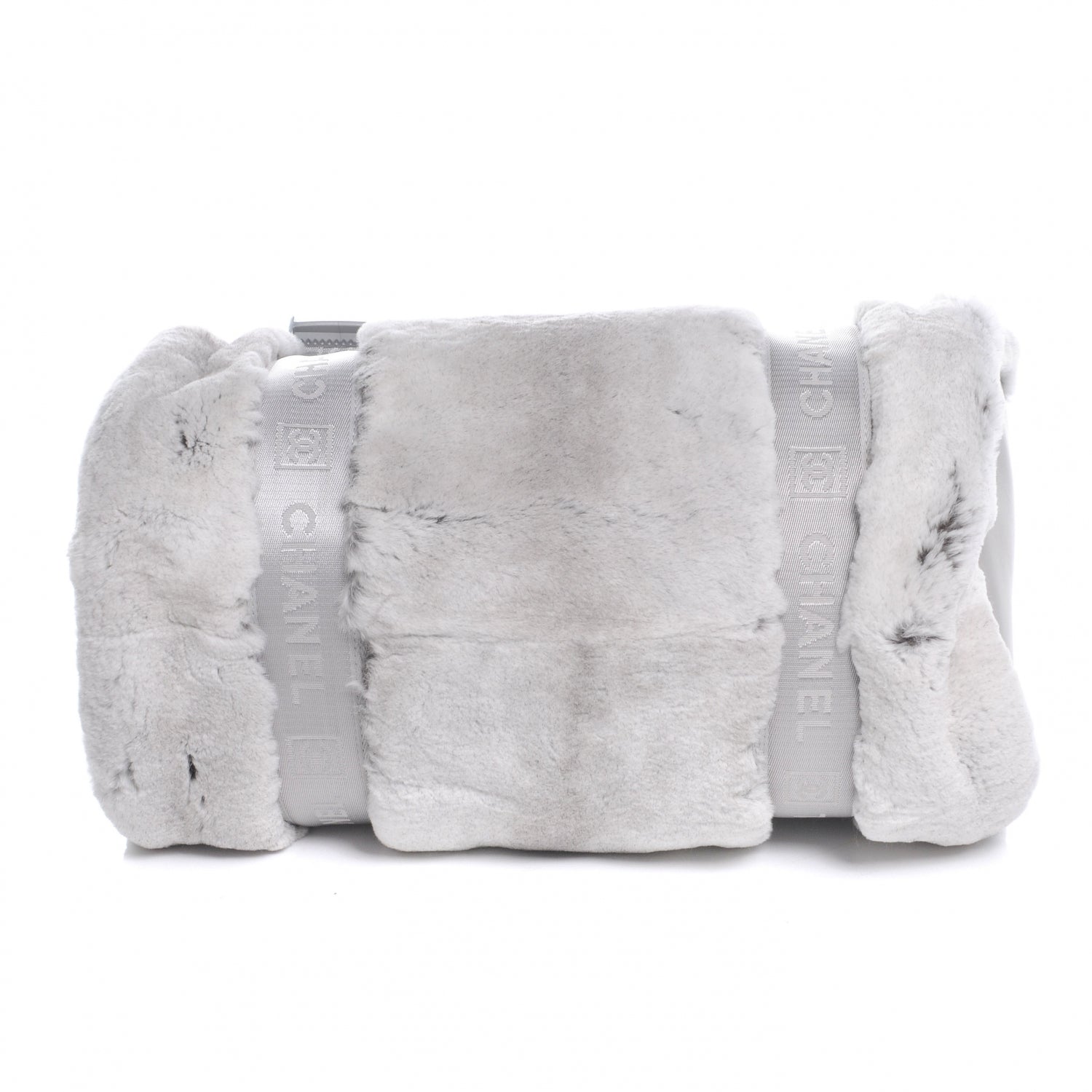 Chanel Rabbit Fur Sport Shoulder Bag Grey 4 of 10
