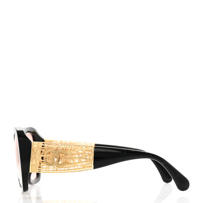 Chanel Acetate Metal Butterfly Sunglasses 5531-A Black Pink 3 of 9