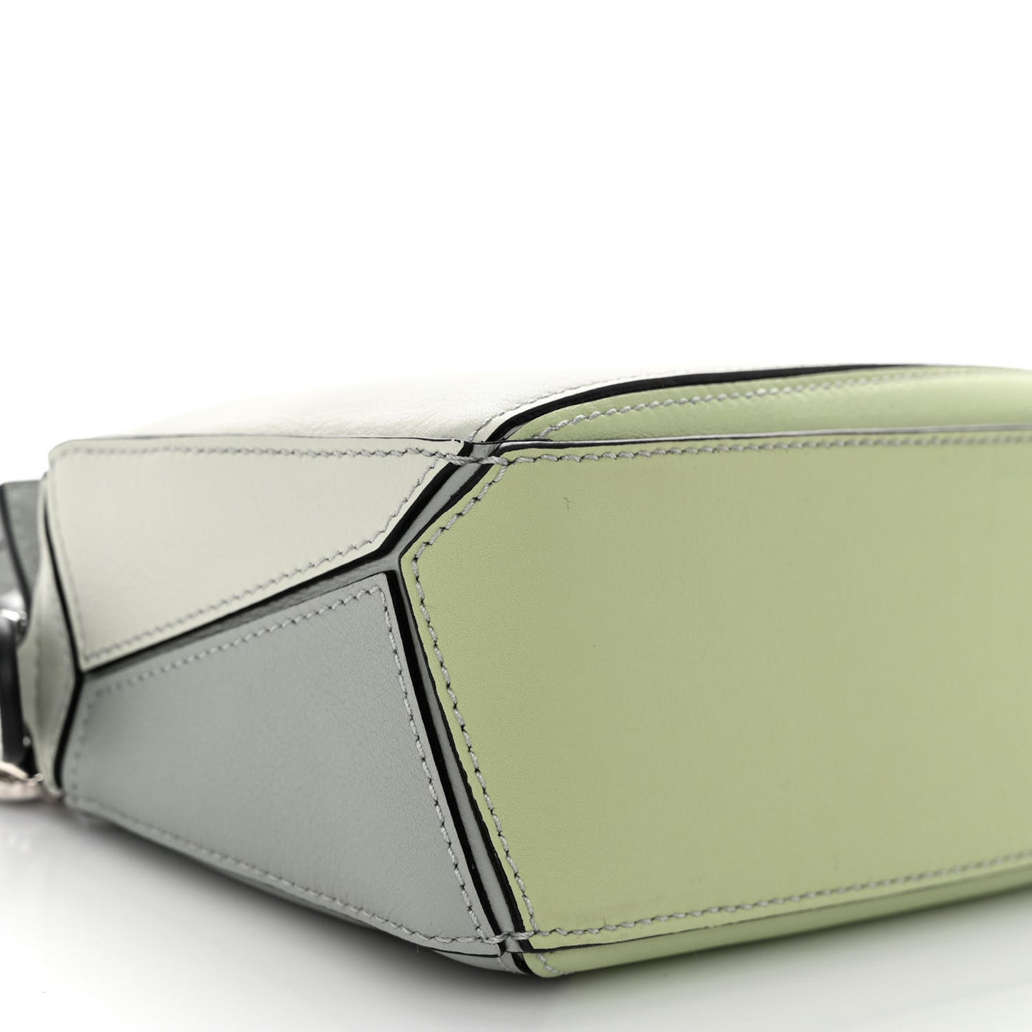 Calfskin Mini Puzzle Bag Ash Grey Light Celadon